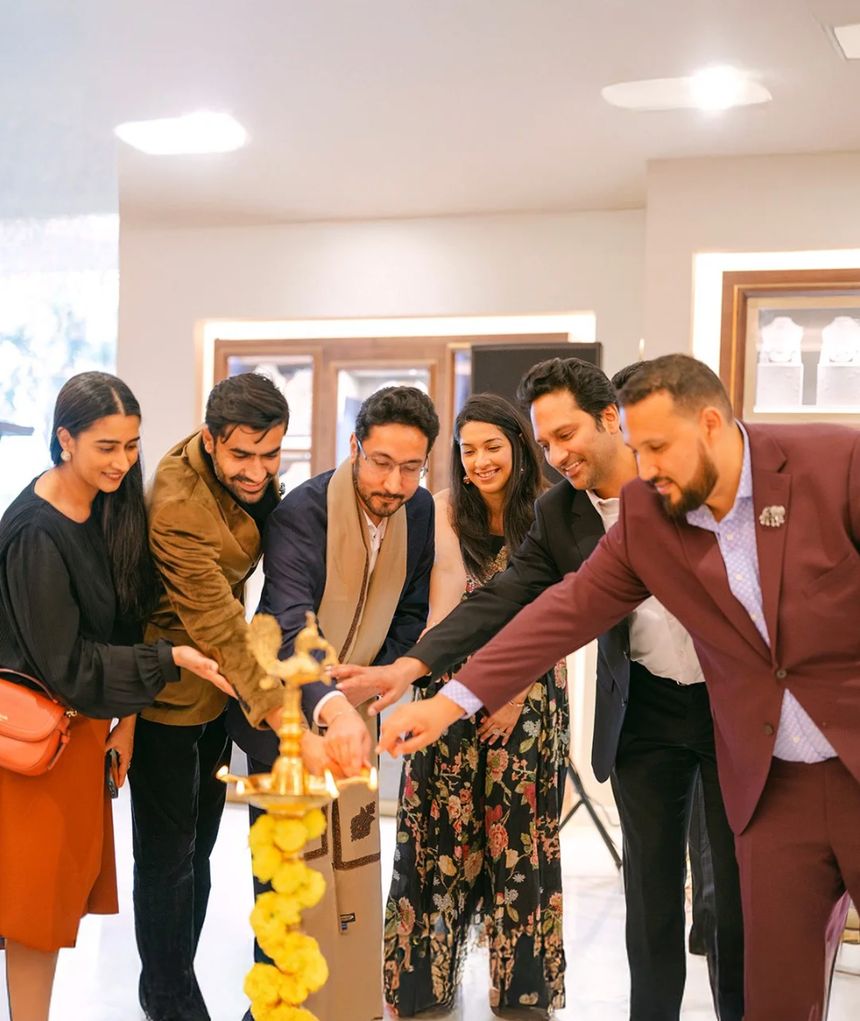 Lamp-lighting ceremony at a Tanishq showroom opening